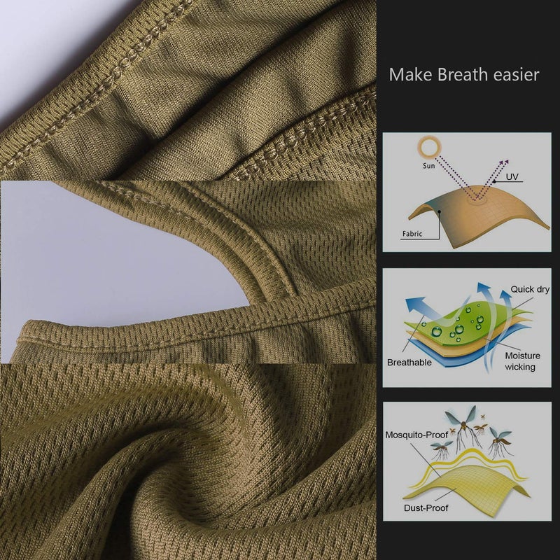 hikevalley Balaclava Face Mask Adjustable Windproof UV Protection Hood (US, Alpha, One Size, Brown) - Image 5